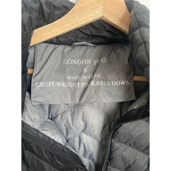 London Fog Black Light Weight Packable Down Puffer Jacket Black Size Small - Picture 3 of 5